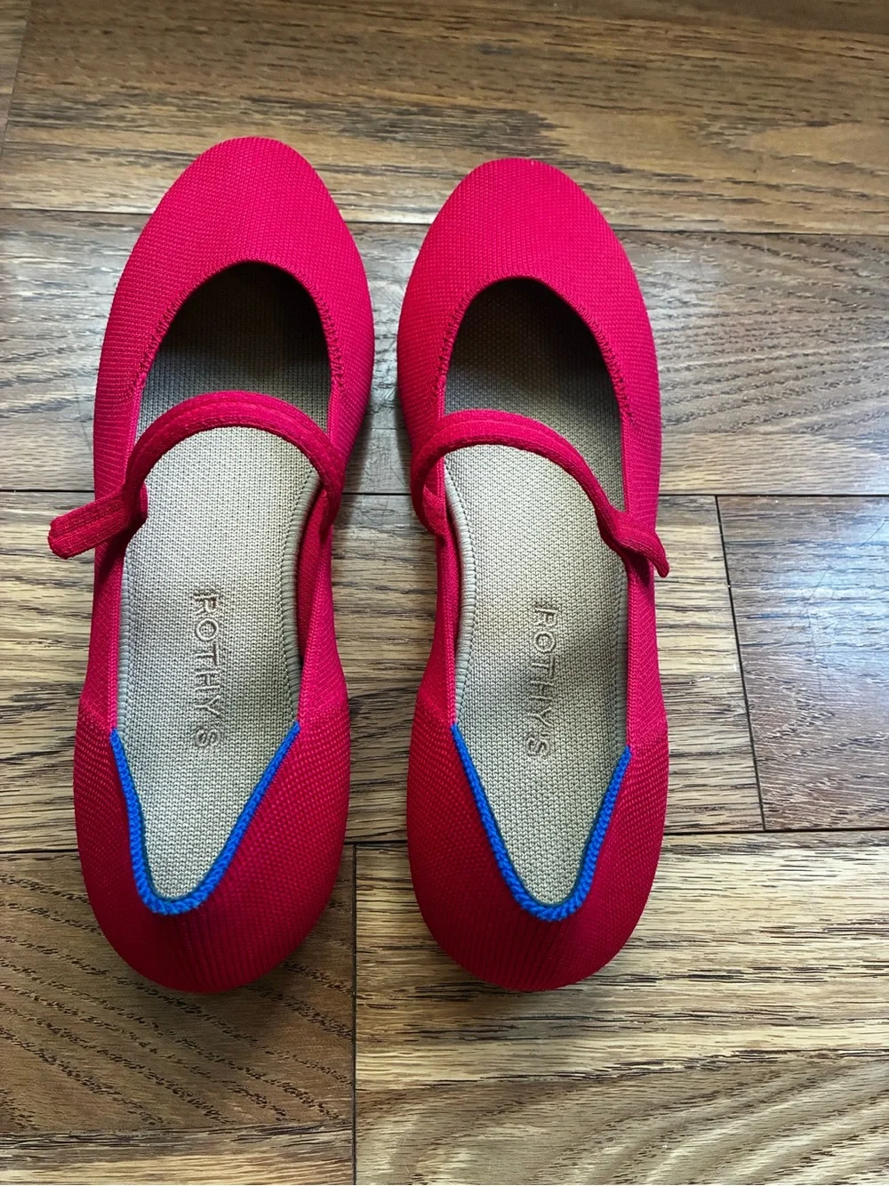 Rothy's Red Square Mary Jane Flats